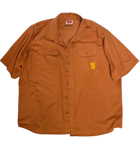 Orange Fiji Short Sleeve button up