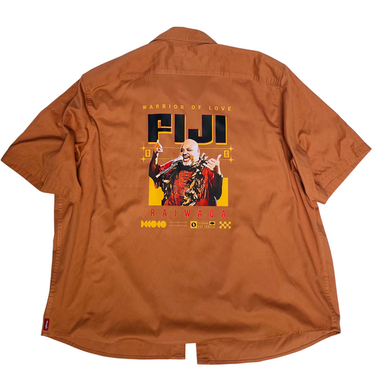 Orange Fiji Short Sleeve button up